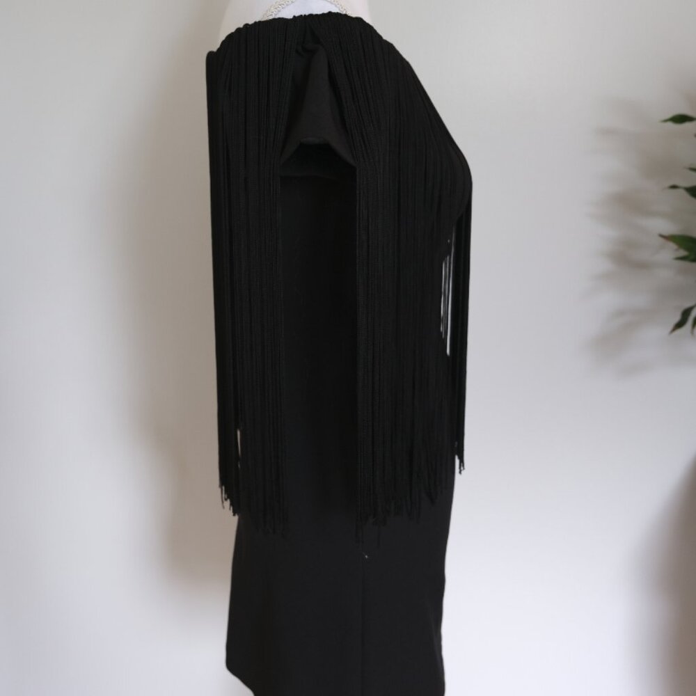 ✰ Black Fringed Zara Mini Dress - Off the Shoulder with Festival-Ready Style ✰ - Picture 7 of 15
